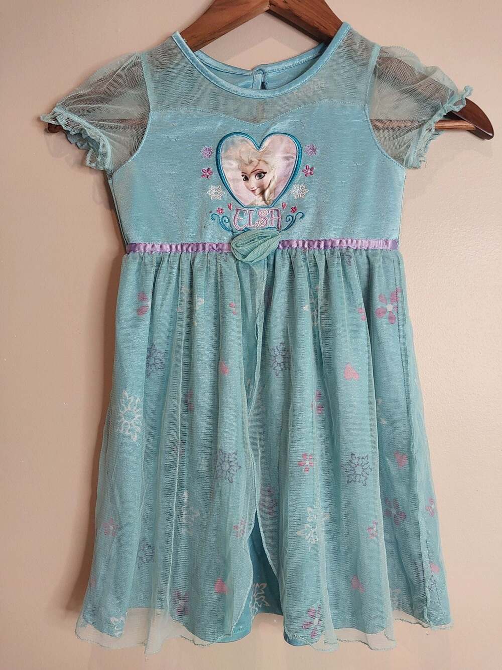 Disney Frozen Elsa Fantasy Short Sleeve Nightgown Pajama Dress - Picture 2 of 9